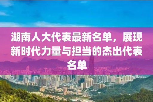 湖南人大代表最新名单，展现新时代力量与担当的杰出代表名单