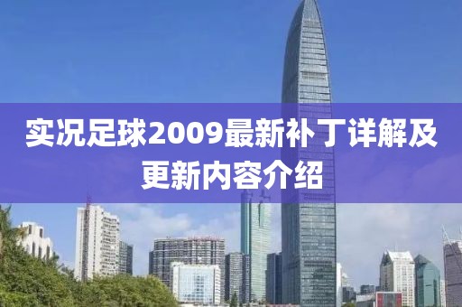实况足球2009最新补丁详解及更新内容介绍