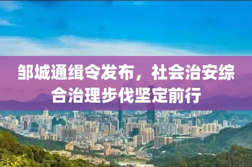 邹城通缉令发布，社会治安综合治理步伐坚定前行