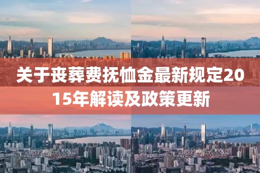 关于丧葬费抚恤金最新规定2015年解读及政策更新