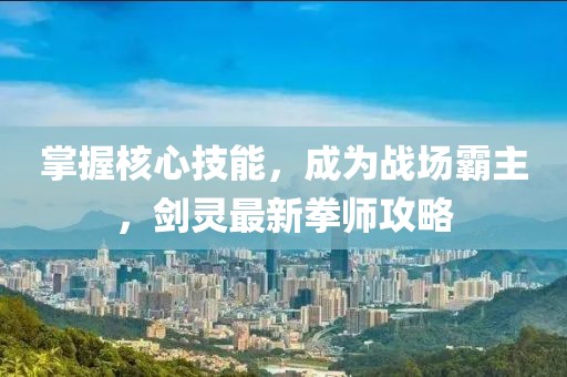 掌握核心技能，成为战场霸主，剑灵最新拳师攻略