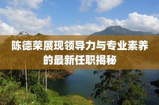 陈德荣展现领导力与专业素养的最新任职揭秘