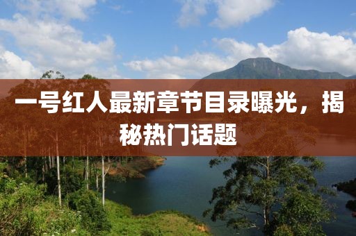 一号红人最新章节目录曝光，揭秘热门话题