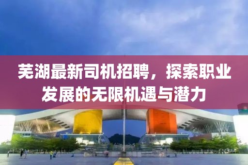 芜湖最新司机招聘，探索职业发展的无限机遇与潜力