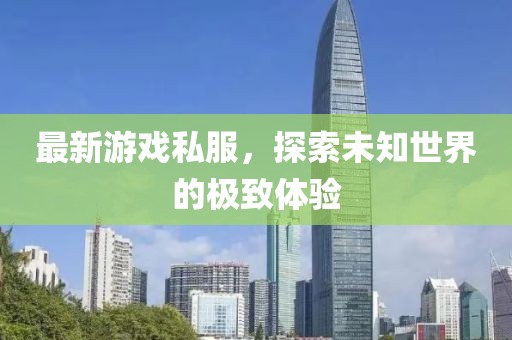 最新游戏私服，探索未知世界的极致体验