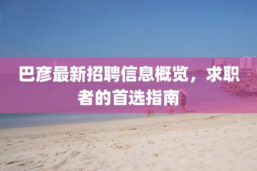 巴彦最新招聘信息概览，求职者的首选指南