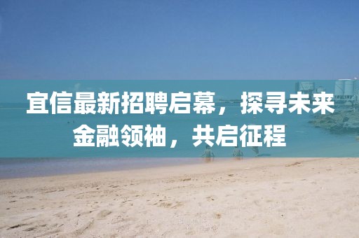 宜信最新招聘启幕，探寻未来金融领袖，共启征程