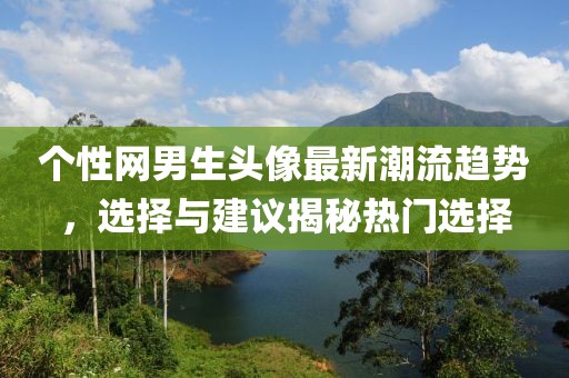 个性网男生头像最新潮流趋势，选择与建议揭秘热门选择