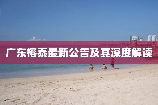 广东榕泰最新公告及其深度解读