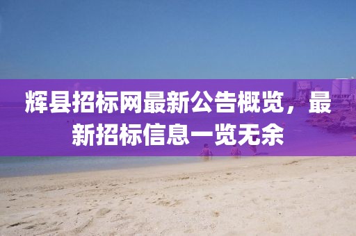辉县招标网最新公告概览，最新招标信息一览无余