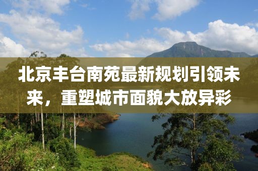 北京丰台南苑最新规划引领未来，重塑城市面貌大放异彩