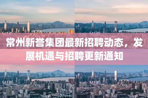 常州新誉集团最新招聘动态，发展机遇与招聘更新通知