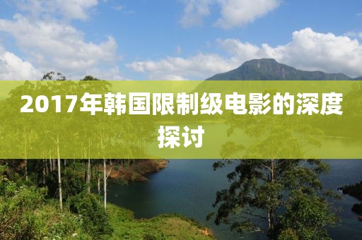 2017年韩国限制级电影的深度探讨