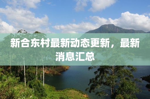 新合东村最新动态更新，最新消息汇总