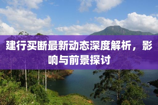 建行买断最新动态深度解析，影响与前景探讨
