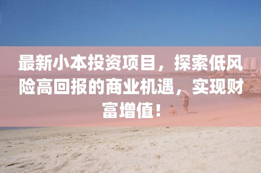 最新小本投资项目，探索低风险高回报的商业机遇，实现财富增值！