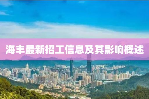 海丰最新招工信息及其影响概述
