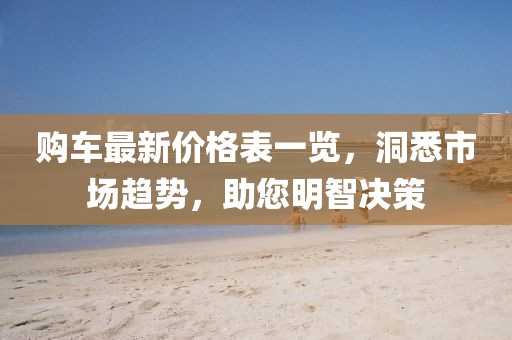 购车最新价格表一览，洞悉市场趋势，助您明智决策