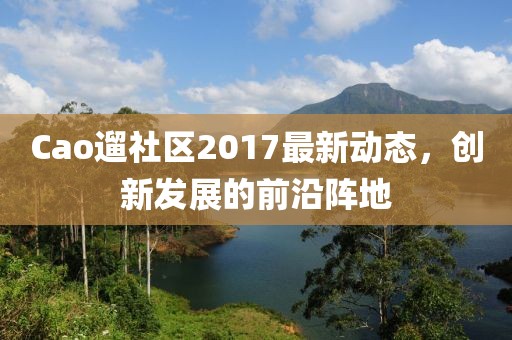 Cao遛社区2017最新动态，创新发展的前沿阵地