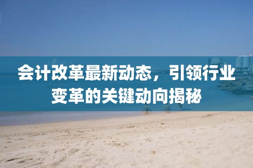 会计改革最新动态，引领行业变革的关键动向揭秘