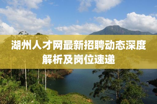 湖州人才网最新招聘动态深度解析及岗位速递
