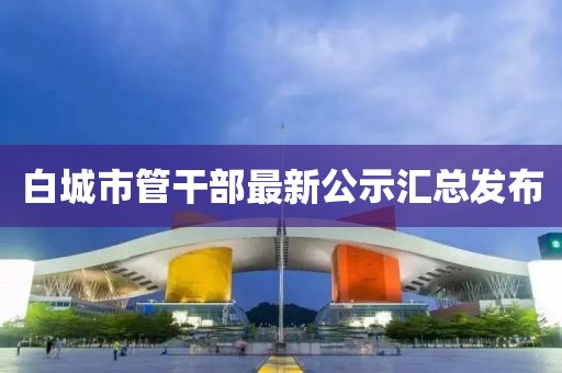 白城市管干部最新公示汇总发布