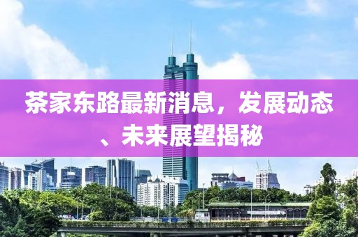 茶家东路最新消息，发展动态、未来展望揭秘