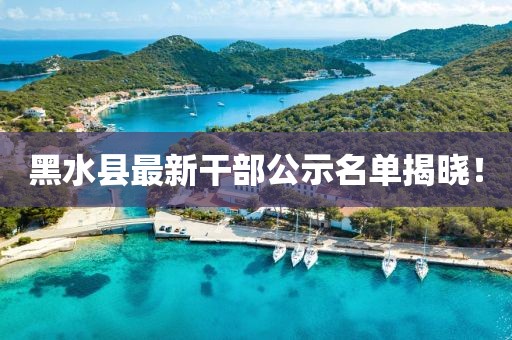 黑水县最新干部公示名单揭晓！