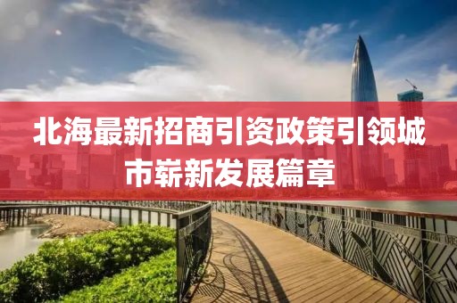 北海最新招商引资政策引领城市崭新发展篇章
