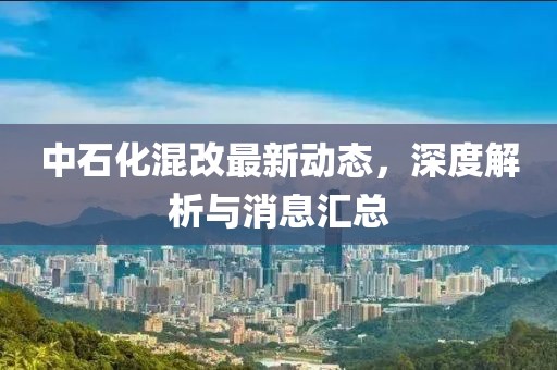中石化混改最新动态，深度解析与消息汇总