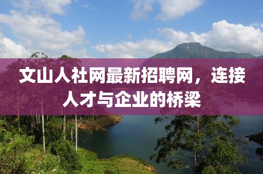 文山人社网最新招聘网，连接人才与企业的桥梁