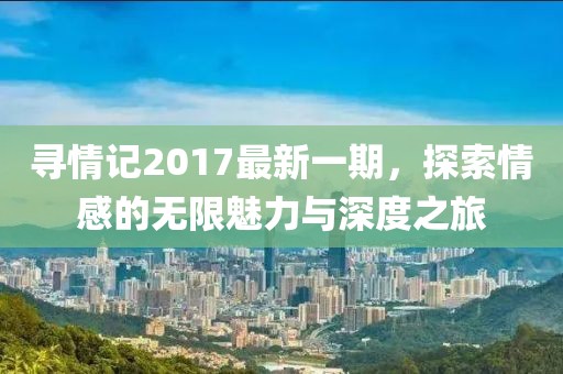 寻情记2017最新一期，探索情感的无限魅力与深度之旅