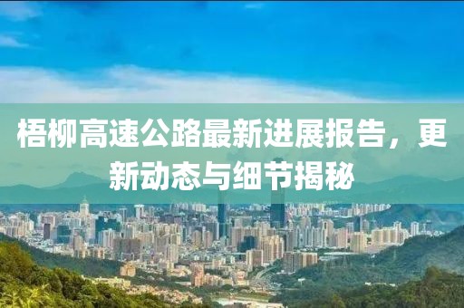梧柳高速公路最新进展报告，更新动态与细节揭秘