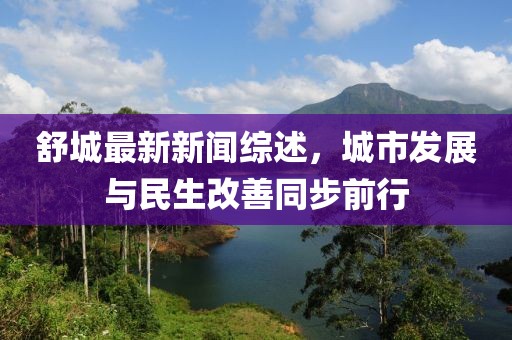 舒城最新新闻综述，城市发展与民生改善同步前行