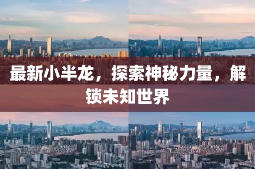 最新小半龙，探索神秘力量，解锁未知世界