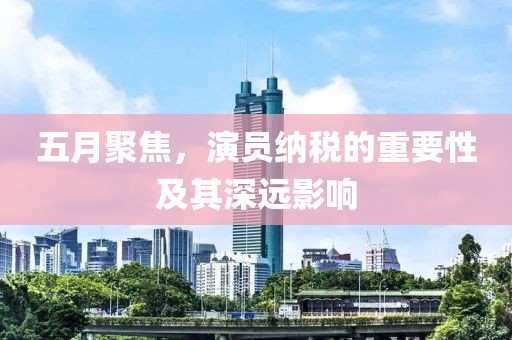 五月聚焦，演员纳税的重要性及其深远影响