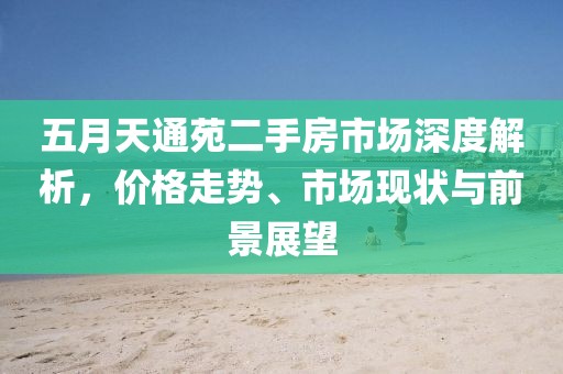 五月天通苑二手房市场深度解析，价格走势、市场现状与前景展望
