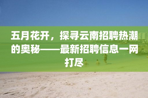 五月花开，探寻云南招聘热潮的奥秘——最新招聘信息一网打尽