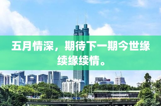 五月情深，期待下一期今世缘续缘续情。