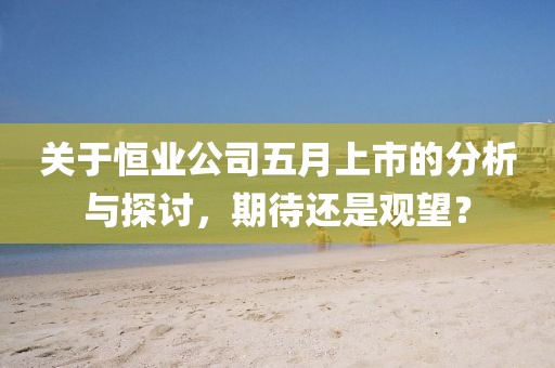 关于恒业公司五月上市的分析与探讨，期待还是观望？