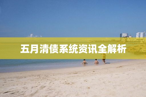 五月清债系统资讯全解析