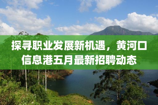 探寻职业发展新机遇，黄河口信息港五月最新招聘动态
