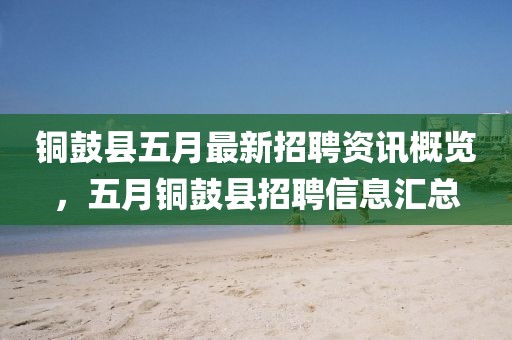 铜鼓县五月最新招聘资讯概览，五月铜鼓县招聘信息汇总