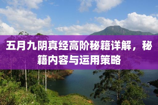 五月九阴真经高阶秘籍详解，秘籍内容与运用策略