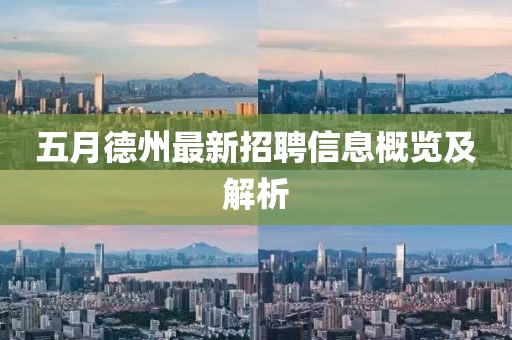 五月德州最新招聘信息概览及解析