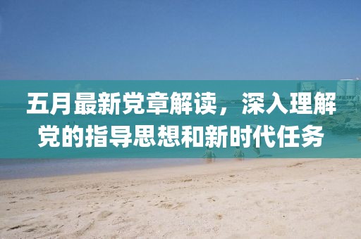 五月最新党章解读，深入理解党的指导思想和新时代任务