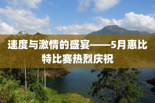 速度与激情的盛宴——5月惠比特比赛热烈庆祝