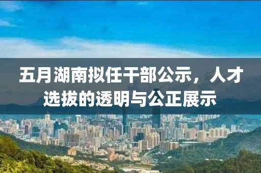 五月湖南拟任干部公示，人才选拔的透明与公正展示