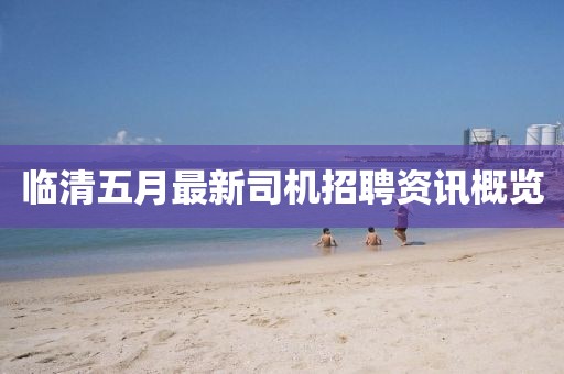 临清五月最新司机招聘资讯概览