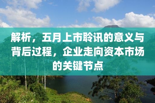 解析，五月上市聆讯的意义与背后过程，企业走向资本市场的关键节点
